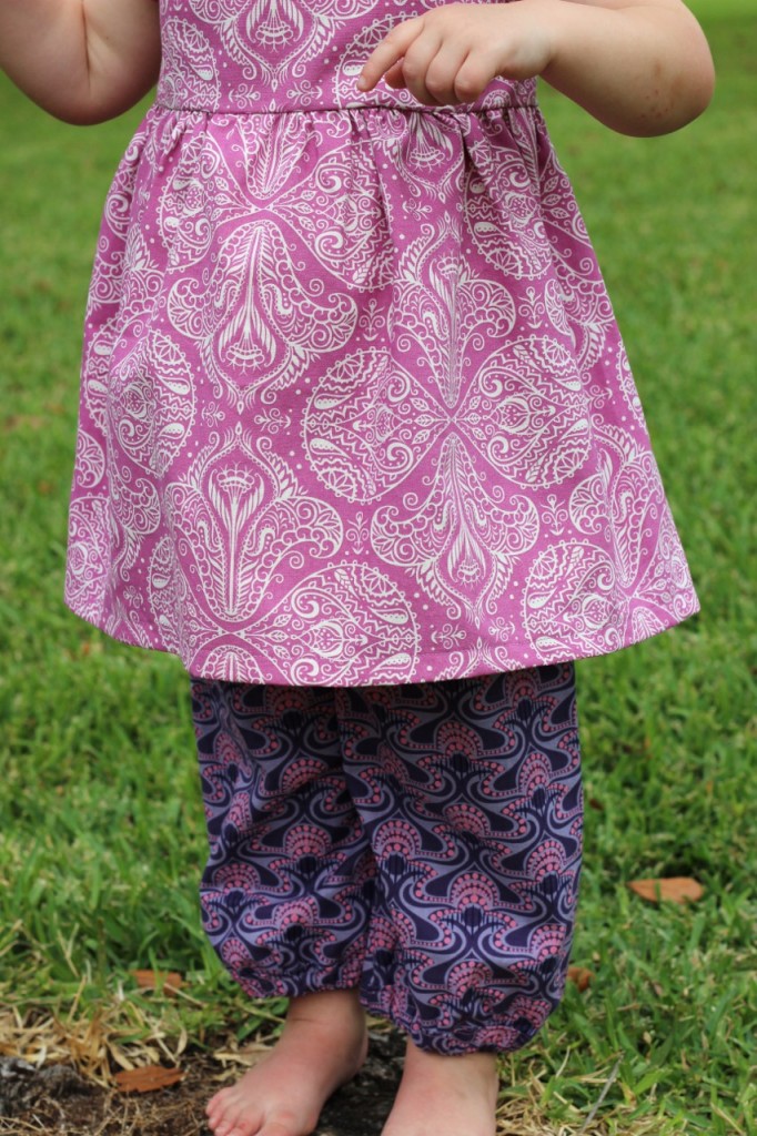 Nelle Dress and "Moon Pants" by fromwholecloth.com; dress pattern by brownie goose